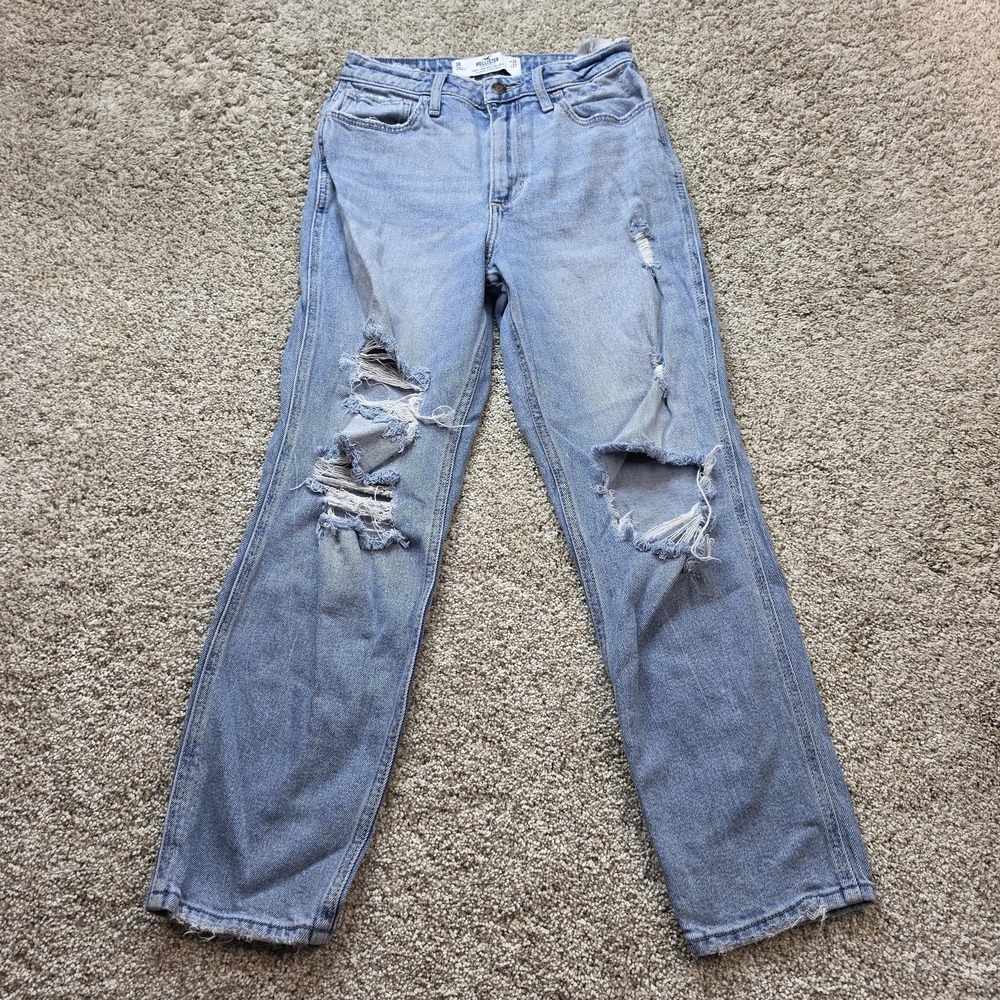 Hollister‎ Jeans Womens 26 Blue Light Wash Mom Relaxed High Rise Denim Size 3R